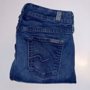 7 for all mankind stretchy kimmie straight leg dark denim jeans size 25